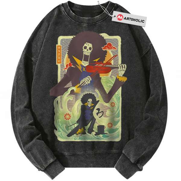 Brook Sweatshirt, One Piece Sweatshirt, Anime Sweatshirt, Vintage Sweatshirt