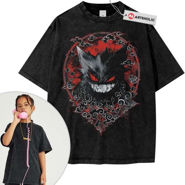 Gengar Shirt For Kids, Pokemon Shirt For Kids, Anime Shirt For Kids, Vintage Tee For Kids