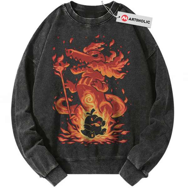 Fuecoco vs Skeledirge Sweatshirt, Pokemon Sweatshirt, Anime Sweatshirt, Vintage Sweatshirt