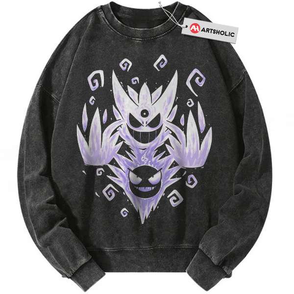 Gatsly vs Mega Gengar Sweatshirt, Pokemon Sweatshirt, Anime Sweatshirt, Vintage Sweatshirt