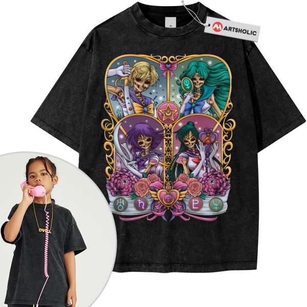Skull Sailor Moon Shirt For Kids, Anime Shirt For Kids, Vintage T-Shirt For Kids