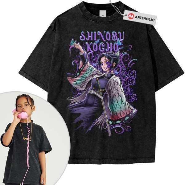 Shinobu Kocho Shirt For Kids, Demon Slayer Shirt For Kids, Anime Shirt For Kids, Vintage T-Shirt For Kids