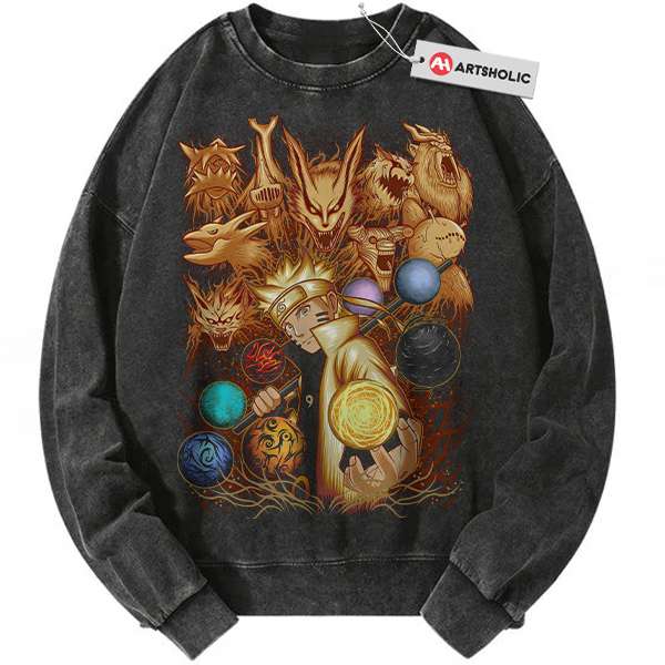 Kurama vs Naruto Uzumaki Sweatshirt, Anime Sweatshirt, Vintage Sweatshirt