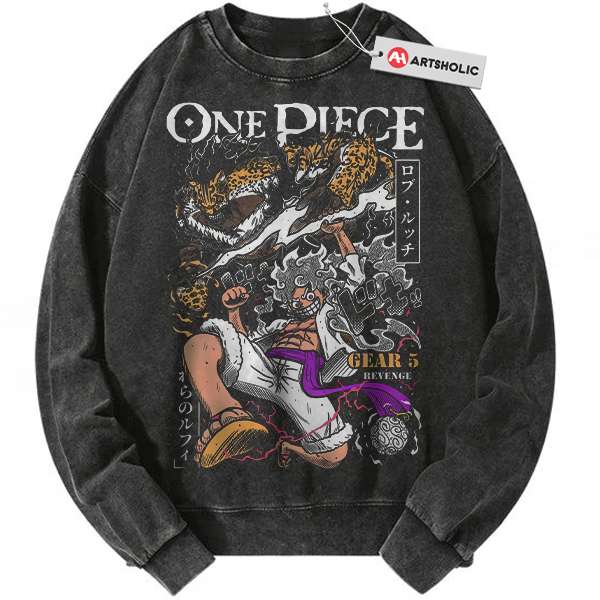 Rob Lucci vs Luffy Gear 5 Sweatshirt, One Piece Sweatshirt, Anime Sweatshirt, Vintage Sweatshirt