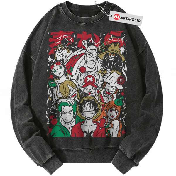 Straw Hat Pirates Sweatshirt, One Piece Sweatshirt, Anime Sweatshirt, Vintage Sweatshirt