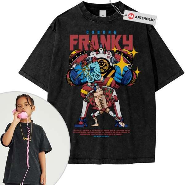 Franky Shirt For Kids, One Piece Shirt For Kids, Anime Shirt For Kids, Vintage T-Shirt For Kids