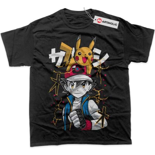 Pikachu vs Ash Ketchum Shirt, Pokemon Shirt, Anime Shirt, Graphic T-Shirt