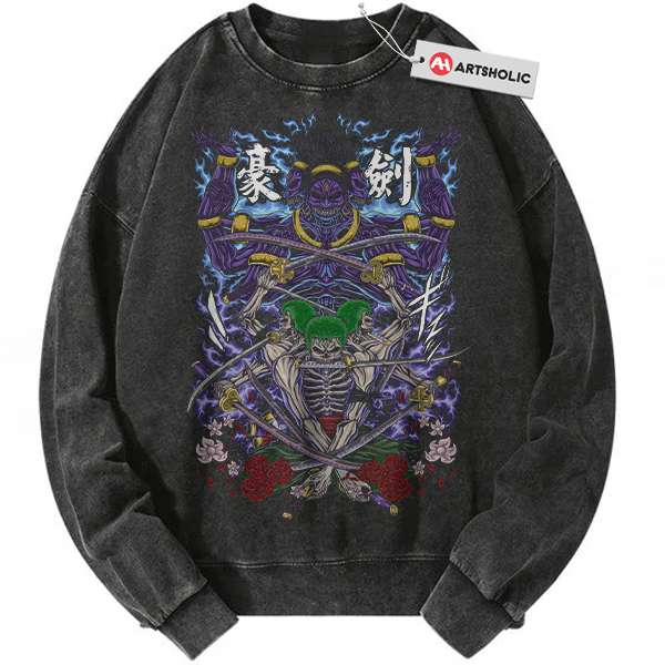 Skeleton Roronoa Zoro Sweatshirt, One Piece Sweatshirt, Anime Sweatshirt, Vintage Sweatshirt