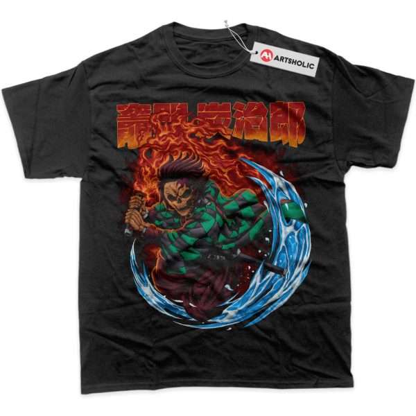Skull Tanjiro Kamado Shirt, Demon Slayer Shirt, Anime Shirt, Graphic T-Shirt