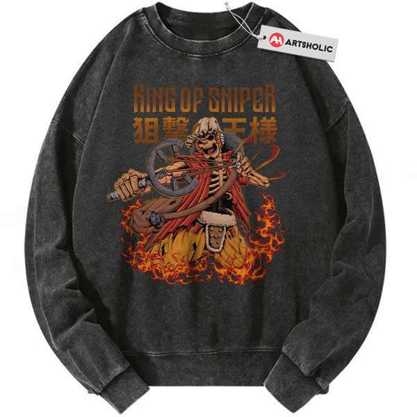 Skeleton Usopp Sweatshirt, One Piece Sweatshirt, Anime Sweatshirt, Vintage Sweatshirt