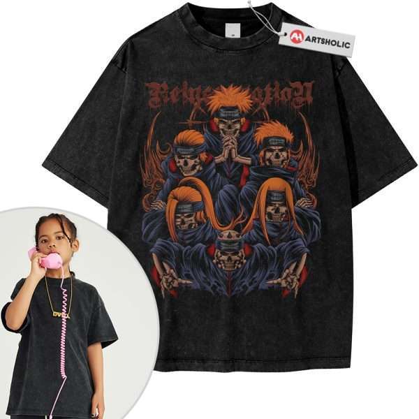 Skull Pain - Nagato Uzumaki Shirt For Kids, Naruto Shirt For Kids, Anime Shirt For Kids, Vintage T-Shirt For Kids