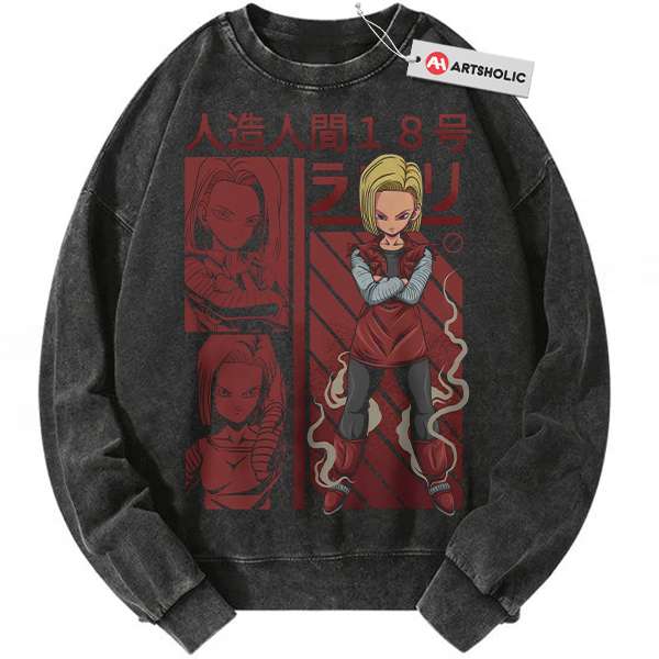 Android 18 Sweatshirt, Dragon Ball Sweatshirt, Anime Sweatshirt, Vintage Sweatshirt