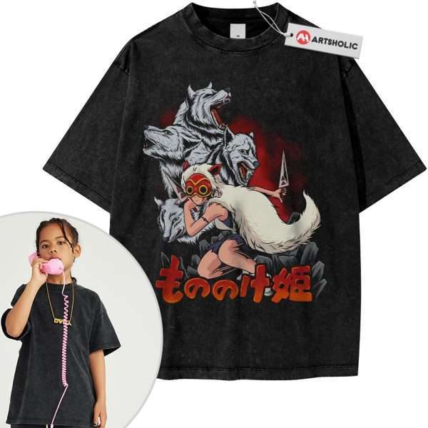 San Shirt For Kids, Princess Mononoke Shirt For Kids, Studio Ghibli Shirt For Kids, Anime Shirt For Kids, Vintage T-Shirt For Kids