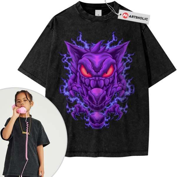 Gengar Shirt For Kids, Gatsly Shirt For Kids, Haunter Shirt For Kids, Pokemon Shirt For Kids, Anime Shirt For Kids, Vintage Tee For Kids