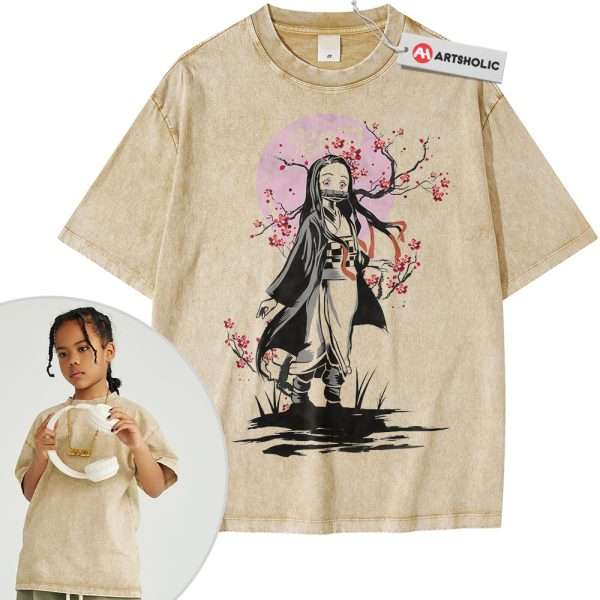 Nezuko Kamado Shirt For Kids, Demon Slayer Shirt For Kids, Anime Shirt For Kids, Vintage T-Shirt For Kids