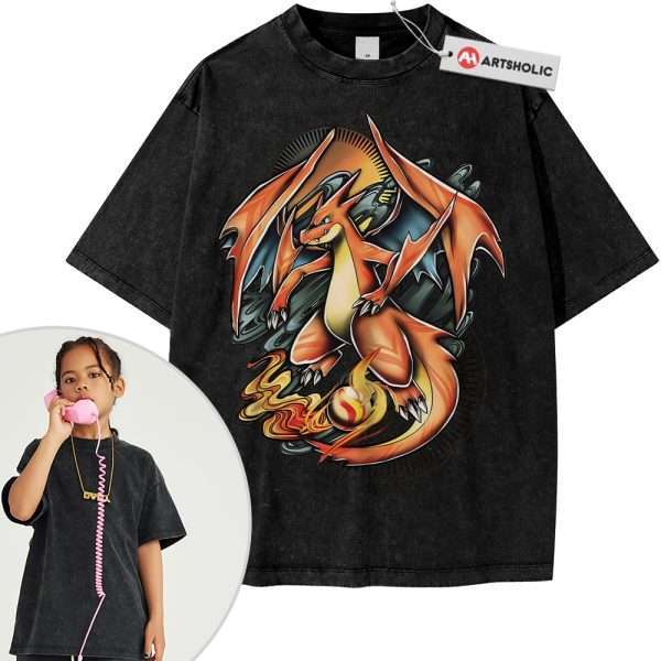 Charizard Shirt For Kids, Pokemon Shirt For Kids, Anime Shirt For Kids, Vintage Tee For Kids