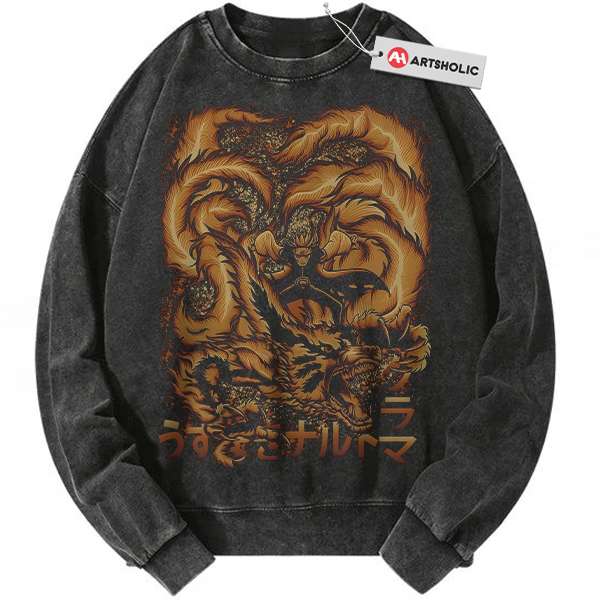 Kurama vs Naruto Uzumaki Sweatshirt, Anime Sweatshirt, Vintage Sweatshirt