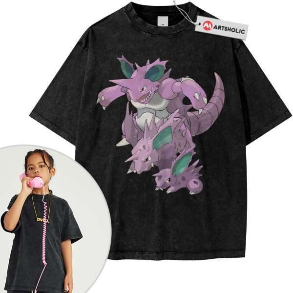 Nidoran vs Nidoking Shirt For Kids, Pokemon Shirt For Kids, Anime Shirt For Kids, Vintage Tee For Kids