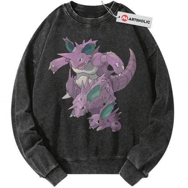 Nidoran vs Nidoking Sweatshirt, Pokemon Sweatshirt, Anime Sweatshirt, Vintage Sweatshirt