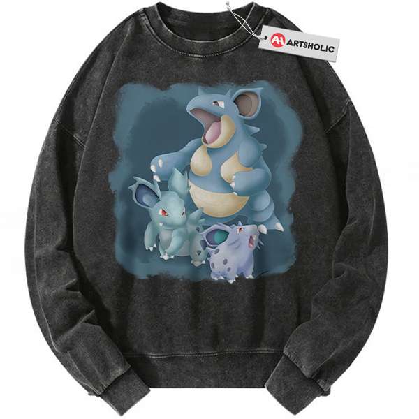 Nidoran Nidorina vs Nidoqueen Sweatshirt, Pokemon Sweatshirt, Anime Sweatshirt, Vintage Sweatshirt