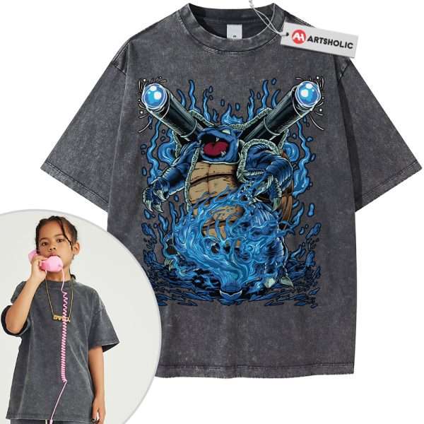 Blastoise Shirt For Kids, Pokemon Shirt For Kids, Anime Shirt For Kids, Vintage T-Shirt For Kids