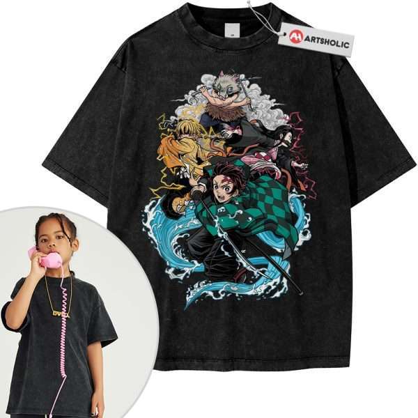 Demon Slayer Shirt For Kids, Anime Shirt For Kids, Vintage Tee For Kids