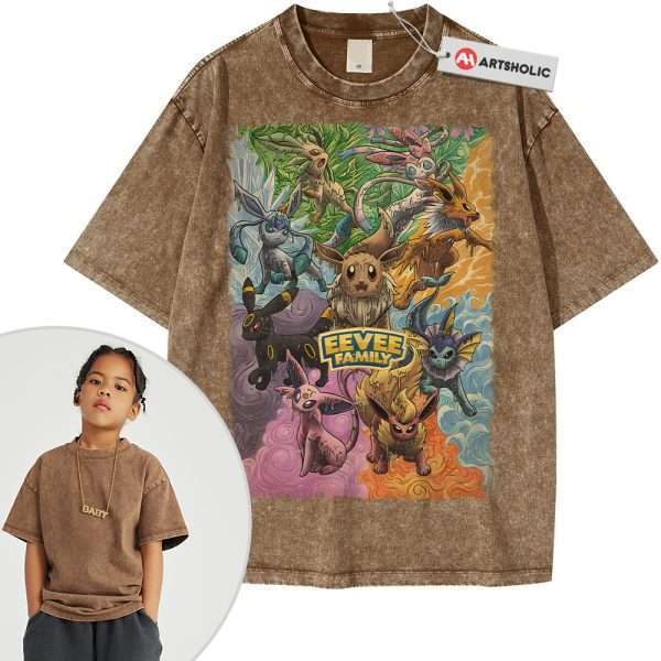 Eevee Shirt For Kids, Pokemon Shirt For Kids, Anime Shirt For Kids, Vintage T-Shirt For Kids