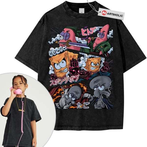 SpongeBob SquarePants Shirt For Kids, Animated Shirt For Kids, Vintage T-Shirt For Kids