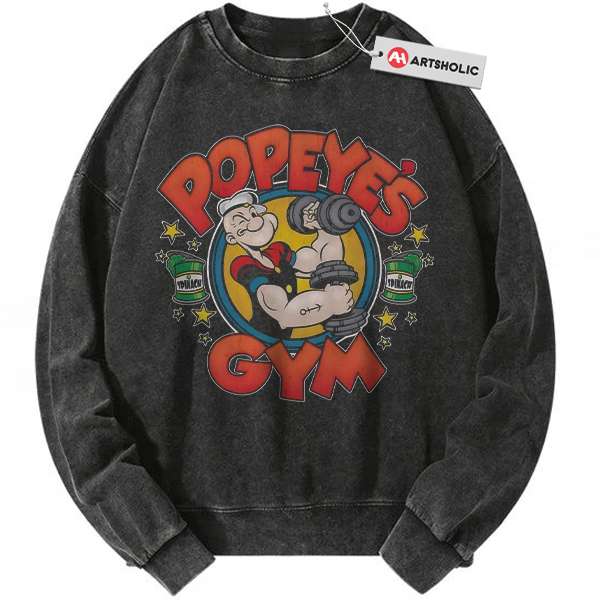 Gym Popeye the Sailor Man Sweatshirt, Animated Sweatshirt, Vintage Sweatshirt