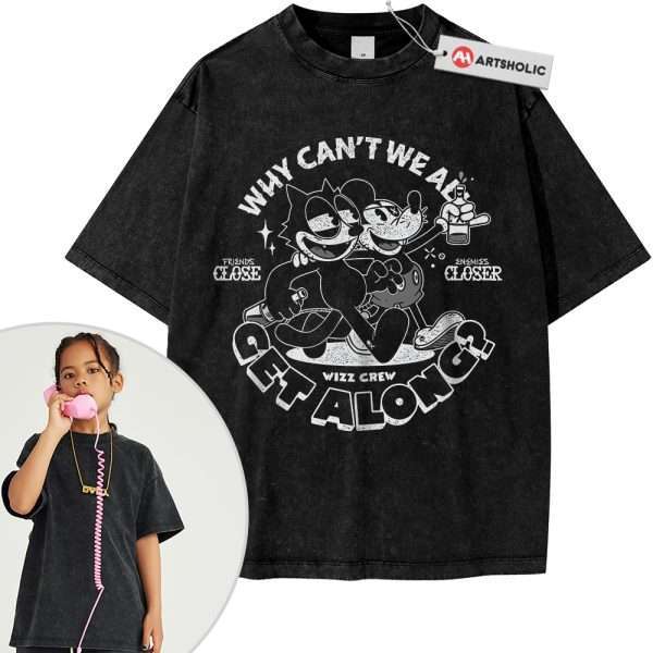 Mickey Mouse Shirt For Kids, Felix the Cat Shirt For Kids, Disney Shirt For Kids, Animated Shirt For Kids, Vintage T-Shirt For Kids
