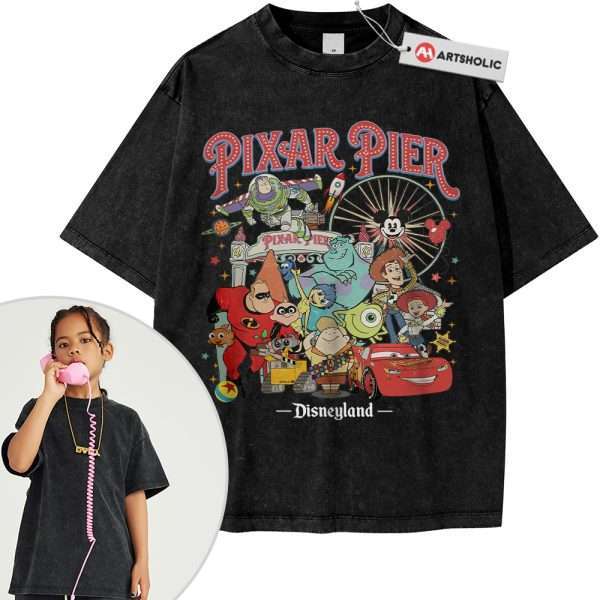 Pixar x Disney Shirt For Kids, Cartoon Shirt For Kids, Vintage T-Shirt For Kids