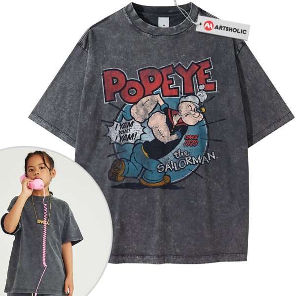 Popeye Shirt For Kids, Animated Shirt For Kids, Vintage T-Shirt For Kids