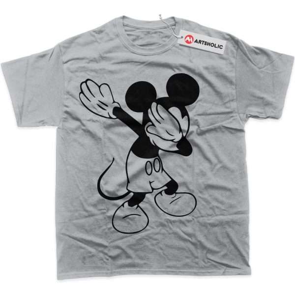 Dab Mickey Mouse Shirt, Cartoon Shirt, Graphic T-Shirt - Light Grey, XS