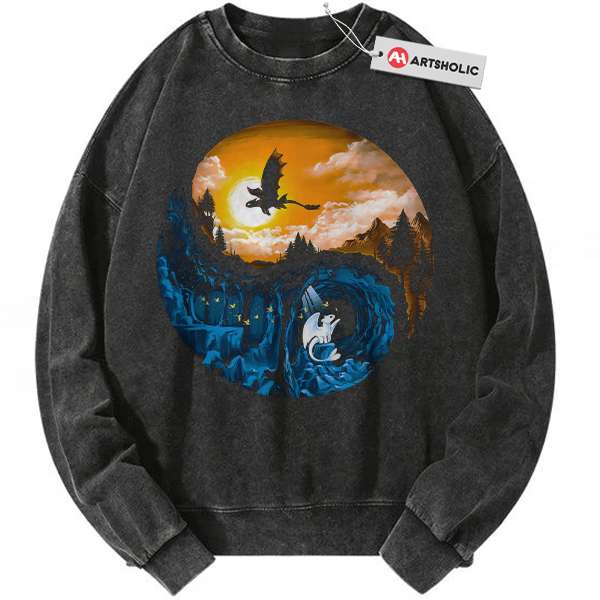 Toothless and Light Fury Sweatshirt, How to Train Your Dragon Sweatshirt, Animated Sweatshirt, Vintage Sweatshirt