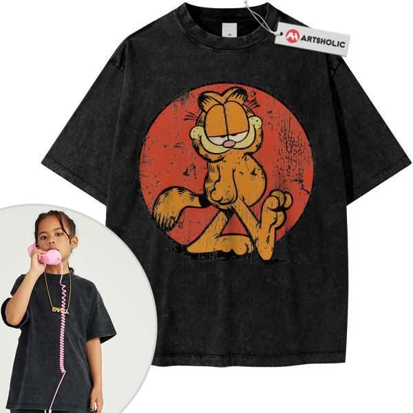 The Garfield Movie Shirt For Kids, Animated Shirt For Kids, Vintage Tee For Kids - Black, 2XL