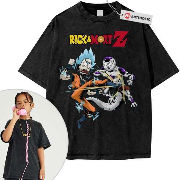Dragon Ball x Rick and Morty Shirt For Kids, Animated Shirt For Kids, Vintage T-Shirt For Kids