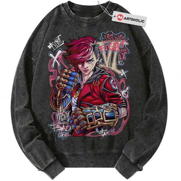 Vi - Arcane Sweatshirt, League of Legends Sweatshirt, Game Sweatshirt, Vintage Sweatshirt