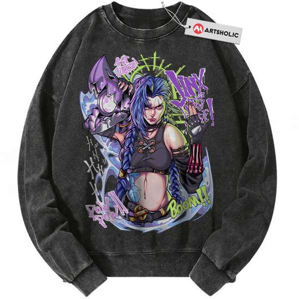 Jinx - Arcane Sweatshirt, League of Legends Sweatshirt, Game Sweatshirt, Vintage Sweatshirt