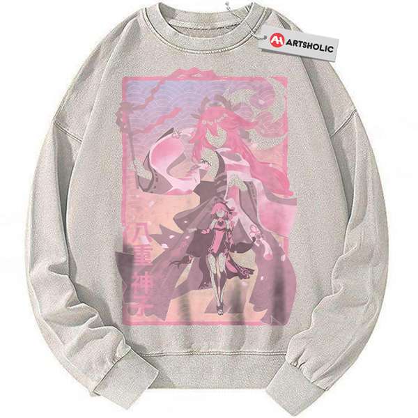 Yae Miko Sweatshirt, Genshin Impact Sweatshirt, Game Sweatshirt, Vintage Sweatshirt