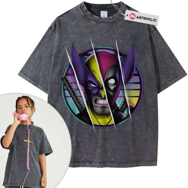 Deadpool vs Wolverine Shirt For Kids, Marvel Comics Shirt For Kids, Vintage Tee For Kids