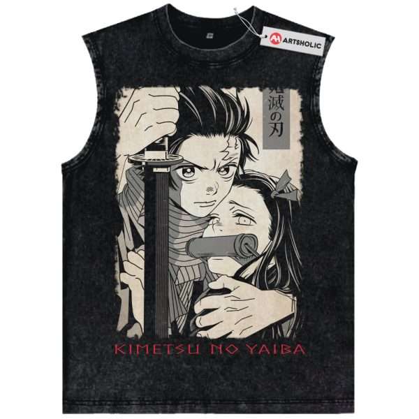 Tanjiro and Nezuko Tank Top, Demon Slayer Tank Top, Anime Tank Top, Vintage Tank Top