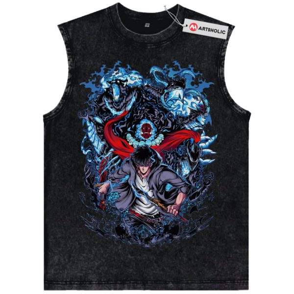 Sung Jinwoo Tank Top, Solo Leveling Tank Top, Anime Tank Top, Vintage Tank Top
