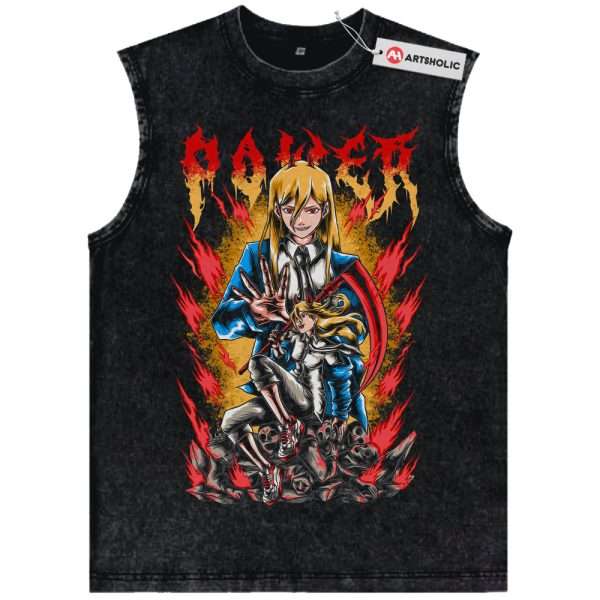 Power Tank Top, Chainsaw Man Tank Top, Anime Tank Top, Vintage Tank Top