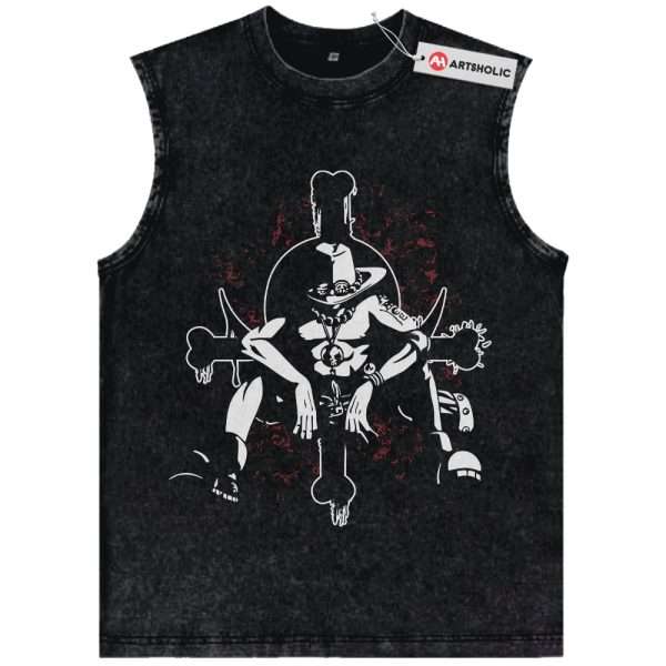 Portgas D Ace Tank Top, One Piece Tank Top, Anime Tank Top, Vintage Tank Top