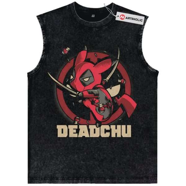 Deadpool x Pikachu Tank Top, Pokemon Tank Top,Anime Tank Top, Vintage Tank Top