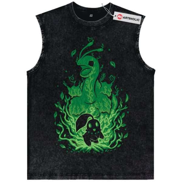 Chikorita Tank Top, Meganium Tank Top, Pokemon Tank Top,Anime Tank Top, Vintage Tank Top