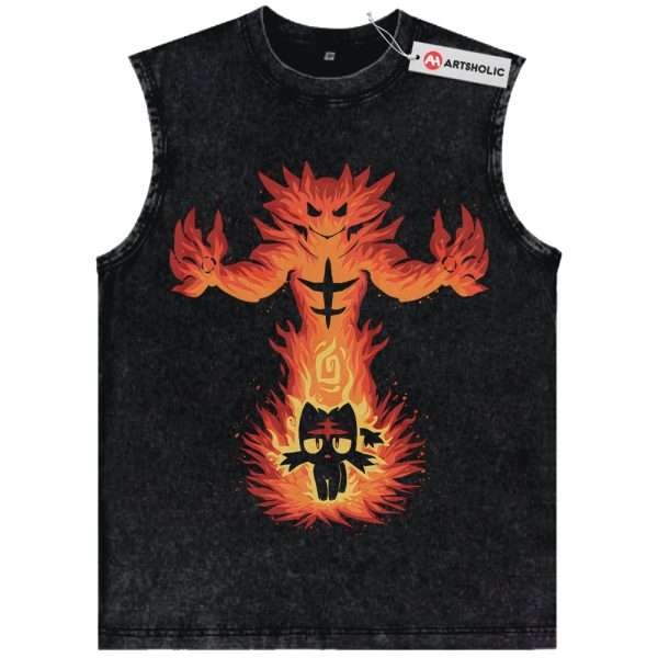 Litten Tank Top, Incineroar Tank Top, Pokemon Tank Top, Anime Tank Top, Vintage Tank Top