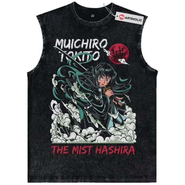 Muichiro Tokito Tank Top, Demon Slayer Tank Top, Anime Tank Top, Vintage Tank Top