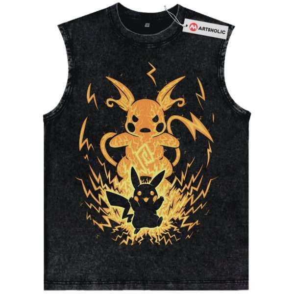 Pikachu Tank Top, Raichu Tank Top, Pokemon Tank Top, Anime Tank Top, Vintage Tank Top