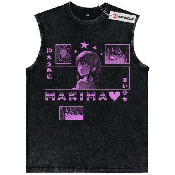 Makima Tank Top, Chainsaw Man Tank Top, Anime Tank Top, Vintage Tank Top